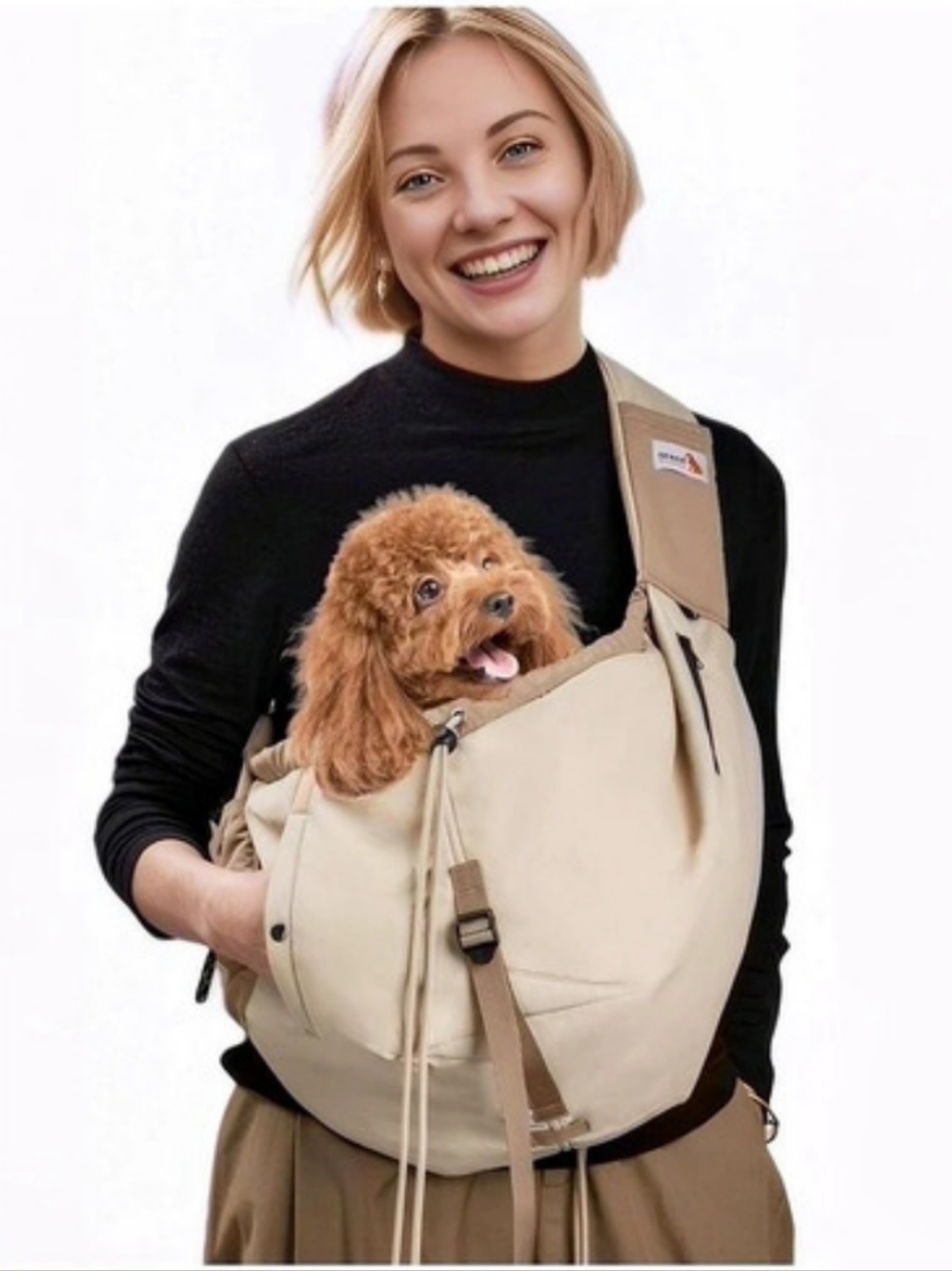 Senior Buddy Dog Carrier Sling Beige NWT